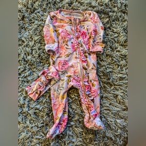 Caden Lane Floral Ruffle Footie